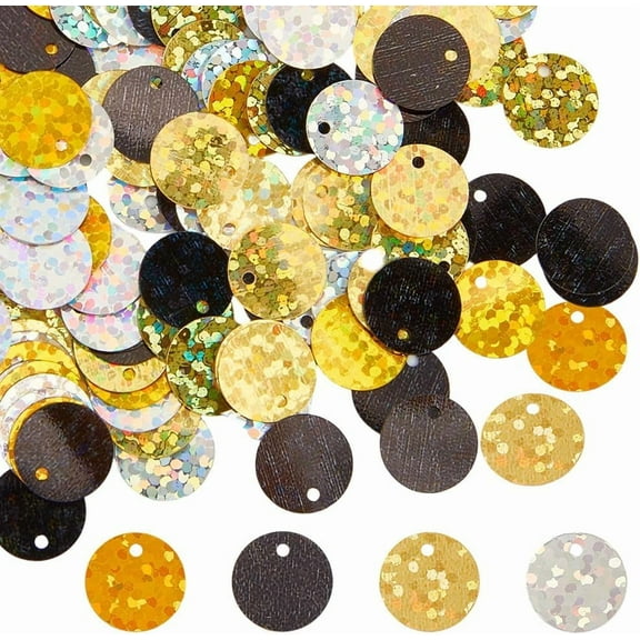 160G Flat Round Glitter Sequins 10MM Large Iridescent PVC Sequin Loose Bulk Multi Color with Hole Embroidery Spangles Paillettes