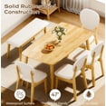 thumbnail image 2 of Ktaxon Solid Wood Dining Table Set for 6, Mid-Century Dining Room Table with 4 Padded Chairs & Bench, 47.3" Dining Room Set for 4~6 Family Use, Natural Wood, 2 of 8