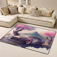 thumbnail image 1 of DouZhe Cherry Blossoms Racing Car Pattern Area Rugs Non-Slip Machine Washable Floor Mat, Watercolor Style Carpet Doormat, 63 x 48 inches, 1 of 6