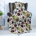 thumbnail image 4 of Christmas Soft Flannel Fleece Throw Blanket, Noel Celebration Fir Tree Twigs Acorn Gifts New Year Drawing, Cozy Plush for Indoor and Outdoor Use, 70" x 90", White Multicolor, by Ambesonne, 4 of 5