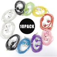 thumbnail image 1 of wonima11 Earbud Headphones Bulk Wired Earphones Mixed Colors 10 Packs Compatible with iPhone Smartphone Computer Laptop MP3 School Classroom, 1 of 1