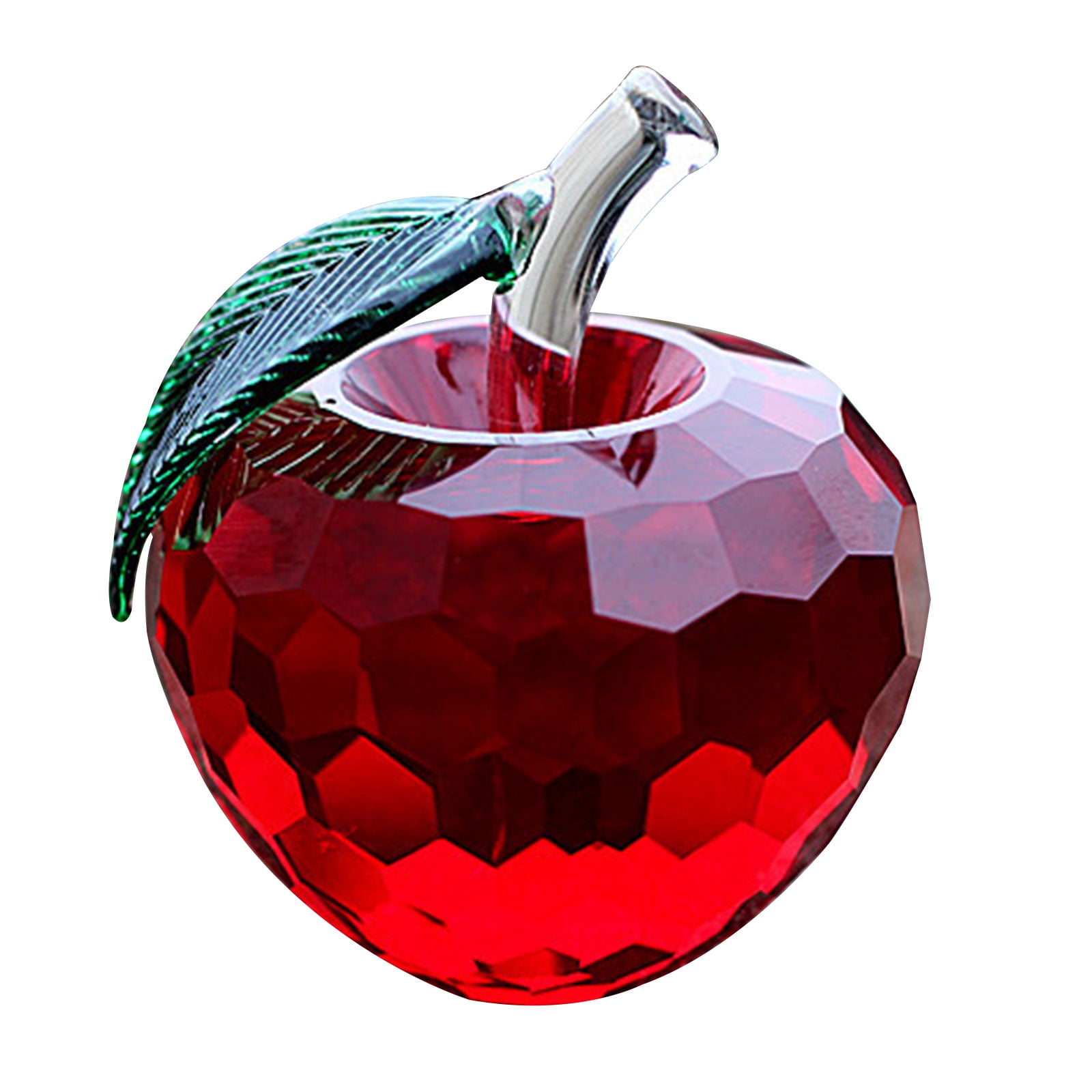 Clear Crystal Apple Paperweight Desktop Gift NEW  in Gift Box 