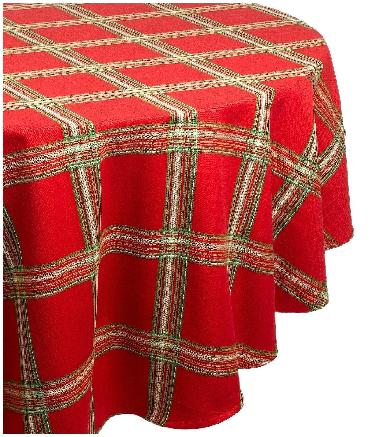 Lenox Holiday Gathering Plaid Tablecloth, 70Inch Round