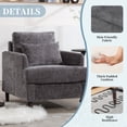 thumbnail image 2 of MOONMISS Chenille Upholstered Mid Century Modern Wood Frame Armchair-GREY, 2 of 5