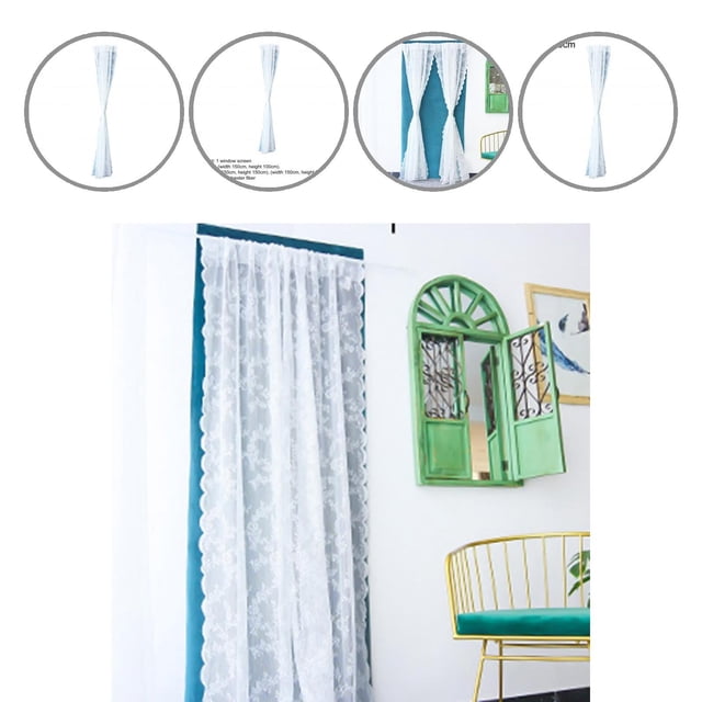 Exquisite Workmanship Window Treatment Wear-resistant Polyester White Lace Panel Sheer Curtain for Home