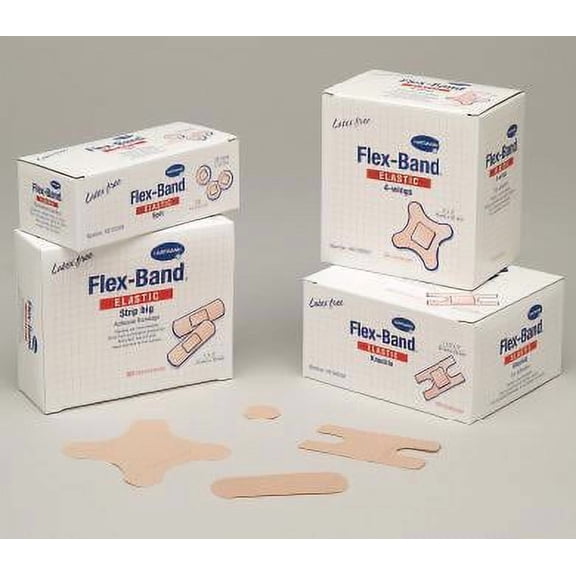 Hartmann Adhesive Strip Flex-Band 1 X 1-1/4 Inch Fabric Oval Tan Sterile Box of 100