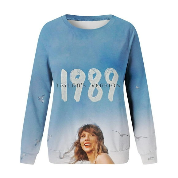 Taylor Swift Theme Printed Sweatshirt Swiftie Oversized Concert T Shirts Casual Crewneck Long Sleeve Pullover Tops For Fans Xmas Gift