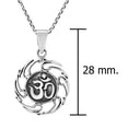 thumbnail image 3 of Sacred Om or Aum Symbol in Flaming Frame Sterling Silver Pendant Necklace, 3 of 6
