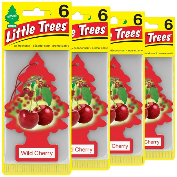 Ambientador de coche LITTLE TREES Wild Cherry, paquete de 24