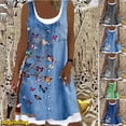 thumbnail image 2 of Women's A-Line Dress Fashion Floral Dot 3D Print Knee Length Dress Blue Sleeveless Spring Summer Casual Everyday Dress 2022XL Gao Jinjia LED, 2 of 2