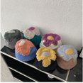 thumbnail image 2 of CoCopeaunts Womens Bucket Hat Winter Warm Curled Fisherman Hat Hand-Stitched Flower Mohair Girl Knitted Hat Ear Protection, 2 of 8