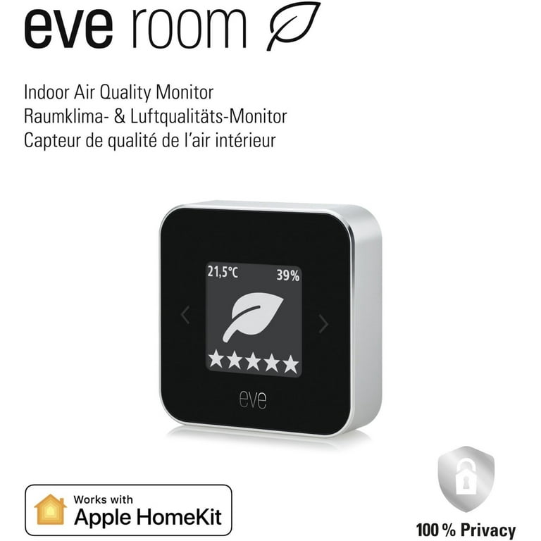 Eve Room - Indoor Air Quality Monitor with Apple HomeKit technology for  tracking VOC, temperature & humidity, Bluetooth and Thread 