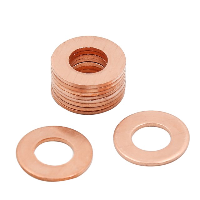 Unique Bargains 10pcs 7mm Inner Dia Car Copper Washers Flat Sealing Gaskets Ring