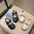 thumbnail image 4 of Zapatos de una sola capa para niñas Primavera y otoño Zapatos pequeños de cuero planos de princesa con punta redonda para niños, 4 of 5