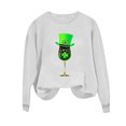 thumbnail image 4 of Mceream Chandail pour Femmes St Patricks Day Décontracté Mode Trèfle Irlandais Chandails Imprimé Graphique Mignon Manches Longues Chandail à Enfiler Hauts Grande Taille Tenue de Vacances et Cadeau Blanc P, 4 of 8
