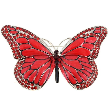 - Red Butterfly Crystal Pin Brooch