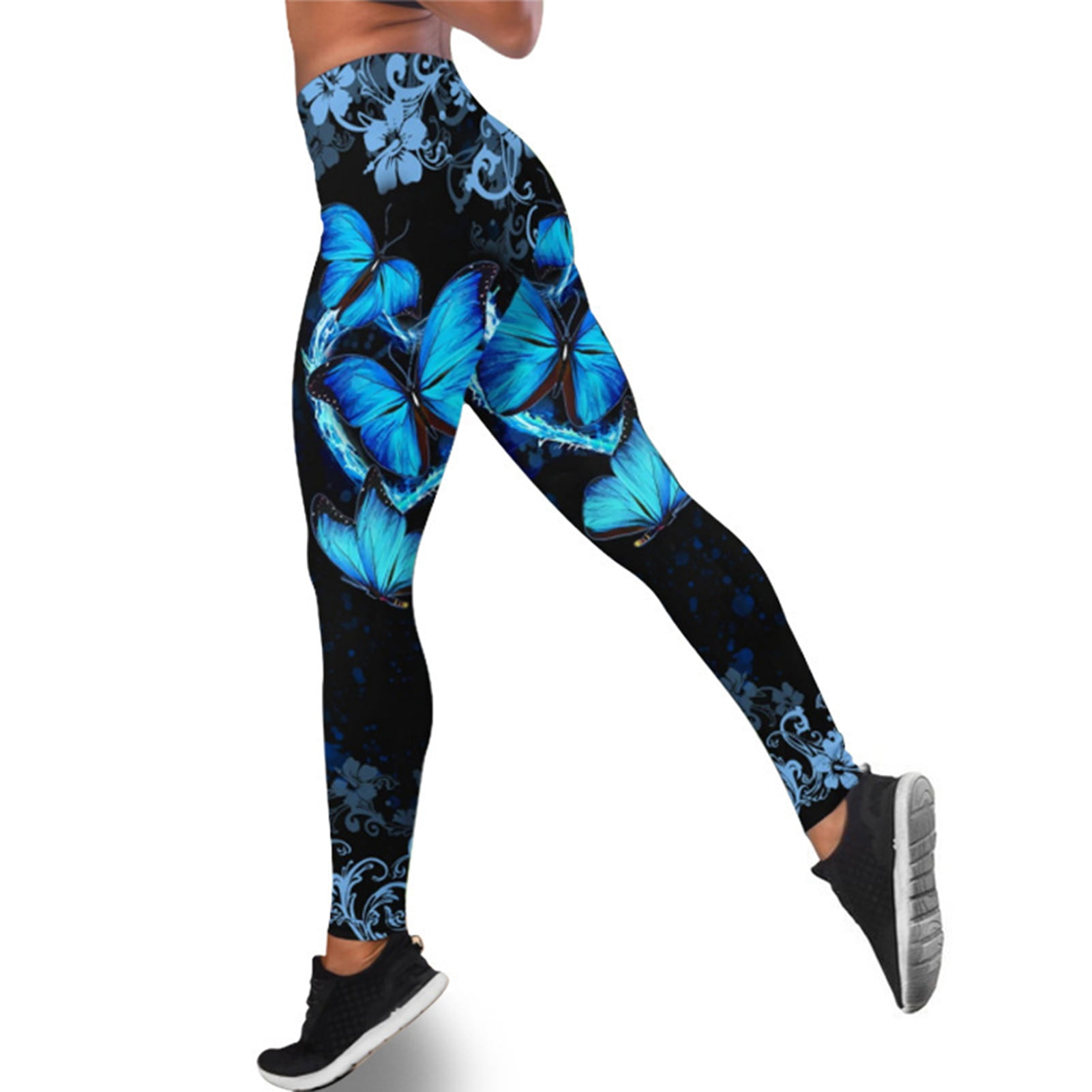 Women Floral Printed High Waist Seamless Leggings Gym Yoga Sports Pants Trousers 