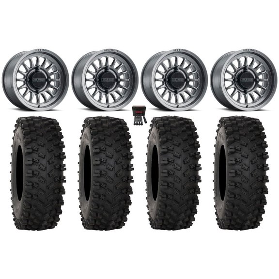 Method 411 15" Wheels Titanium (4 3) 33" ATX470 Tires Sportsman RZR Ranger