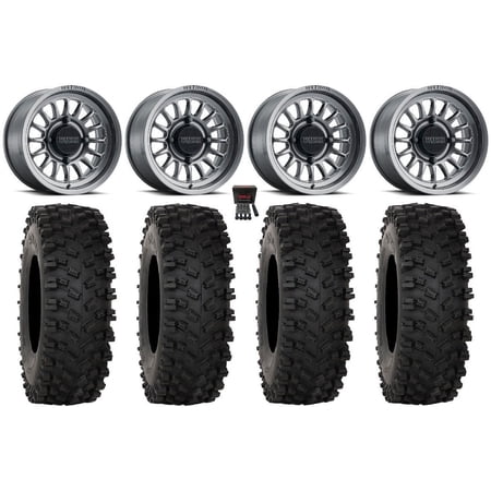 Method 411 15 Wheels Titanium (4+3) 35 ATX470 Tires Polaris RZR XP 1000 / PRO XP / Ranger XP 900/1000
