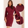 thumbnail image 3 of Vestido de Tubo Allegra K para Mujer Mini Vestido Ajustado de Negocios Rojo S, 3 of 6