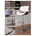 thumbnail image 5 of Drevy Bar Stools Set of 2, Bentwood Adjustable Height Swivel Bar Stools, PU Leather Upholstered Bar Chair with Back and Footrest for Bar, Kitchen, Dining Room, 5 of 7