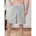 thumbnail image 2 of SUNSIOM Men Loose Joggers Shorts Casual Solid Color Ripped Drawstring Cargo Shorts with Pockets for Summer Streetwear, 2 of 6