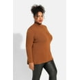 thumbnail image 2 of TIYOMI Plus Size Sweater Tops For Women 5X Orange Knit Long Sleeve Tops Turtleneck Warm Jumper Tops Basic Solid Color Pullover Casual Fall Winter Shirts 5XL 26W 28W, 2 of 7
