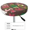 thumbnail image 3 of Salouo Ho Ho Ho Merry Christmas Pattern Bar Stool Cushion Cover, Round Crease-Resistant Stretchy Dustproof Stool Seat Slipcover for Bar Round Chair-14 inch, 3 of 6
