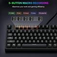thumbnail image 3 of TECURS Gaming Keyboard Mechanical Wired LED Keyboard 5 Macro Keys 87 Keys Compact Teclado Mecanico TKL Gamer Keyboard with Red Switch for PC Computer Laptop Xbox PS4 PS5, 3 of 10