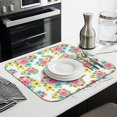 thumbnail image 3 of Pioneer Flower Floral Print Pattern Kitchen Dish Drying Mat 1 Pack, Ultra Absorbent Microfiber Drainer Mat, 16"x18", 3 of 6