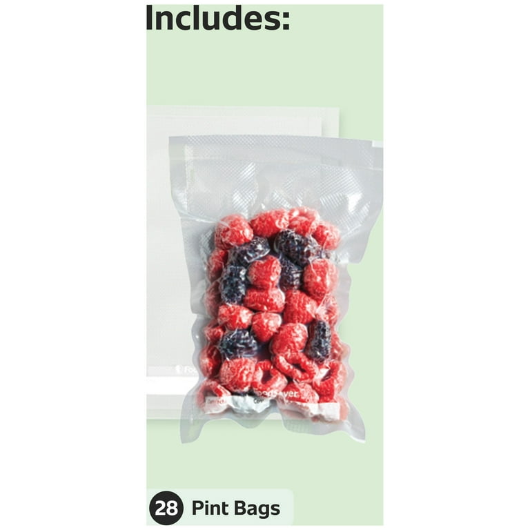 FoodSaver Pint-Size Vacuum-Seal Bags, 28 Count, Clear 