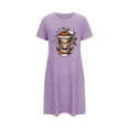 thumbnail image 4 of Tnhcen Women's Plus Size Halloween Funny Cartoon Print Crewneck Short Sleeve Sleepdress | Soft Polyester Spandex | S-2XL, 4 of 5
