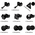 thumbnail image 2 of 15-Piece Black Punk Earring Collection - Stand Out from the Crowd! S01, 2 of 5