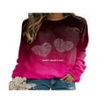 thumbnail image 2 of PENGXIANG Femmes Chemises Casual Col Rond Manches Longues Pull Tops Mode Amour Coeur Graphique Sweatshirt, 2 of 5