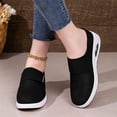 thumbnail image 4 of Domzle Mules for Women 2026 Shoes Slip on Sneakers Knit Flats Lightweight Breathable Comfortable Walking Shoes Black 40, 4 of 7