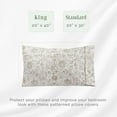 thumbnail image 2 of Mocassi 2 Floral Pint Pillowcases Set - 1500 Thread Microfiber 2-Piece Envelope Closure Pillow Covers, Soft and Smooth - King, Paisley Taupe, 2 of 5