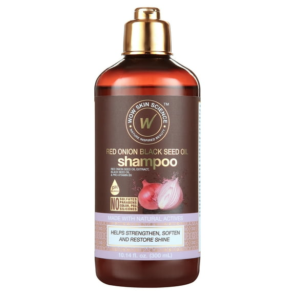 WOW Skin Science Red Onion Black Seed Oil Shampoo Increase Gloss, Hydration, Shine - Reduce Itchy Scalp, Dandruff & Frizz - No Parabens or Sulfates - All Hair Types