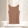 thumbnail image 2 of asjyhkr Womens Tank Tops Thermal Fall Undershirt Square Neck Sleeveless Soft Comfy Lightweight Casual Loungewear Tops(Large,Coffee), 2 of 5
