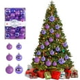 thumbnail image 2 of Qocolhg 26Pcs Christmas Tree Balls Ornaments , Multiple Sizes Colorful Shatterproof Plastic Decorative Baubles for Xmas Tree Decor Holiday Party Wedding Decoration (Purple), 2 of 4
