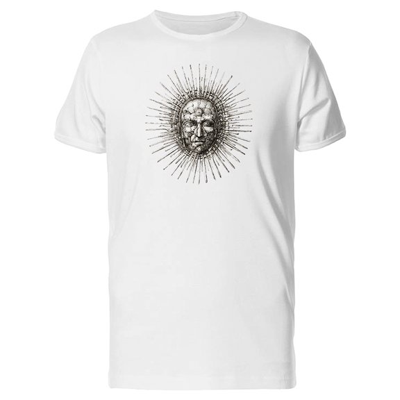 Smartprints Mens Graphic Tee - Sun Face Goth Sketch - Regular Fit 100% Cotton