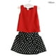 thumbnail image 4 of Guardurnaity 2 uds. Conjunto de verano para niña, chaleco de gasa, de lunares con lazo, camiseta para bebé y niño conjuntos de ropa Rojo 150cm Guardurnaity AP003188-06, 4 of 6