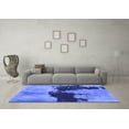 thumbnail image 3 of Ahgly Company Machine Washable Indoor Round Abstract Blue Modern Area Rugs, 7' Round, 3 of 4