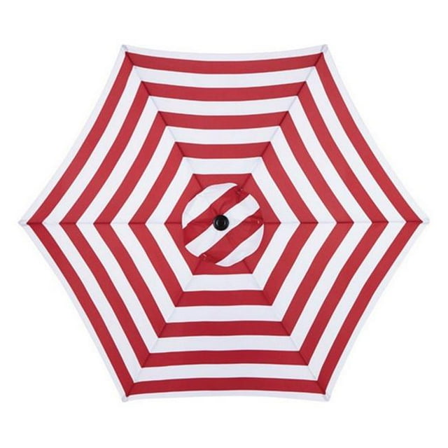 Living Accents UM90BKOBD03/WT Parasol de Marché 9 Pieds Brique & Blanc