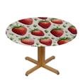 thumbnail image 3 of HAOXIT  Red Strawberry Round Tablecloth Lovely Fruit Fresh Berry Tempting Bright Watercolor Art Table Cloth Polyester Tablecloths for Home Decor, Parties, Picnic 31-35, 3 of 8