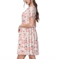thumbnail image 2 of Xecao Robe Midi à Manches Courtes pour Femmes Été avec Poches Robe Décontractée T-Shirt Fluide Robe de Plage, 2 of 6