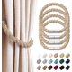 thumbnail image 1 of 4 Pack Strong Magnetic Curtain Tiebacks Modern Simple Style Drape Tie Backs Convenient Decorative Weave Rope Curtain Holdback for Thin or Thick Home & Office Window Drapery (Bronze), 1 of 4