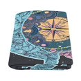 thumbnail image 2 of CADecor Antique Compass Floral Whale Throw Blanket Bed Sofa Blanket 58x80 inches, 2 of 3