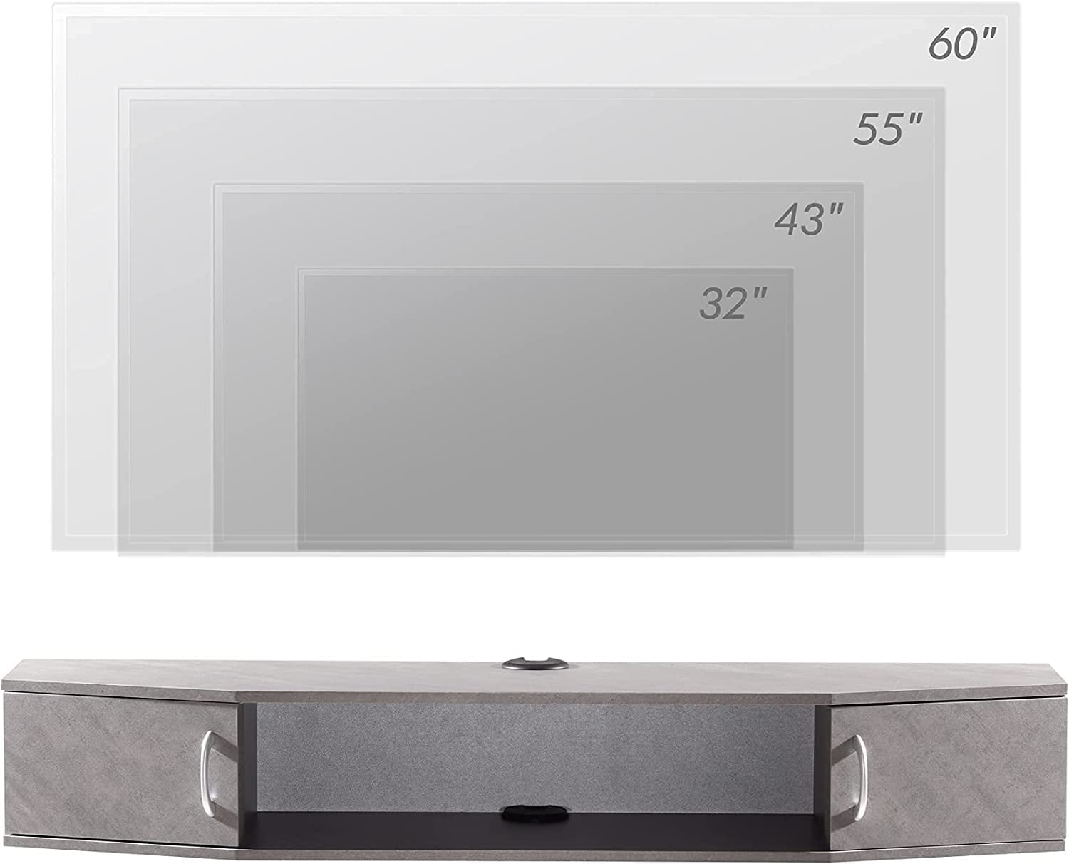 FITUEYES Floating TV Stand with 16 Lights LED Light, Wall Mounted TV Shlef, Entertainment Center Console Stand with Storage Cabinets for Living Room Bedroom