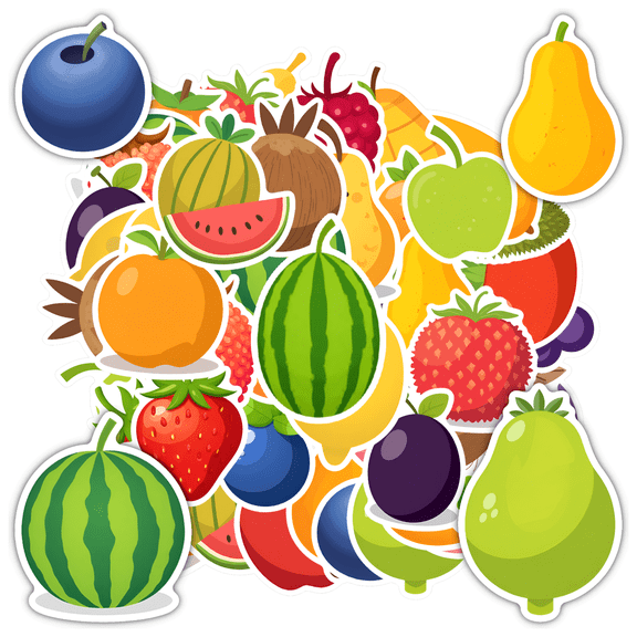 35pcs-50pcs Waterproof Kids Stickers Fruit Funny Stickers Children Stickers for Laptops Suitcase Phone