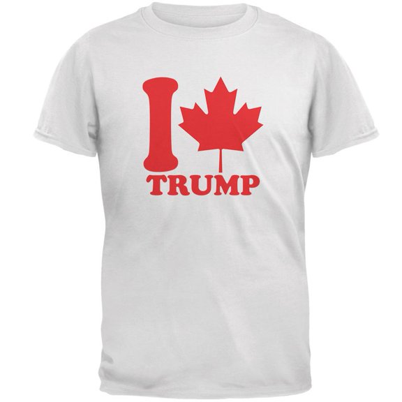 Canada I Love Trump Maple Leaf Mens T Shirt White LG